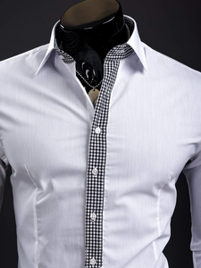 Men’s Elegant Long Sleeve Shirt White Bolf 0939A