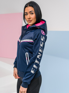 Women's Lightweight Jacket with hood Navy blue Bolf KSW4012