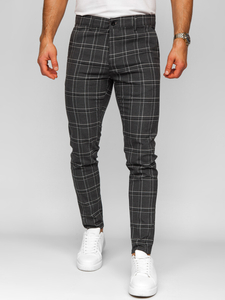 Men’s Elegant Checkered Pants Graphite Bolf 184168