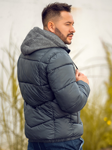 Men's Quilted Winter Jacket Graphite Bolf B2906A
