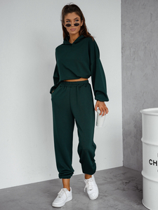 Women’s 2-piece Sport Outfit with butter hood Bottle Green Bolf 525