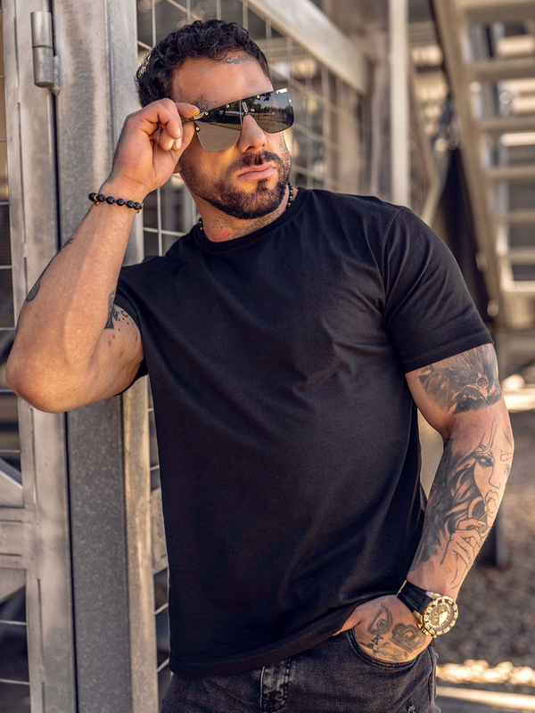 Men's Basic Cotton T-shirt Black Bolf 192397B