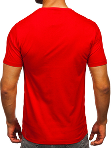 Men's Cotton Printed T-shirt Red Bolf 5064