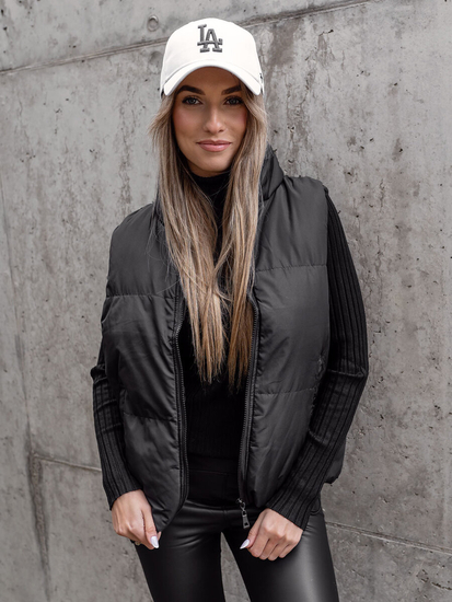 Women's Thick Quilted Gilet Black Bolf 5M3150B