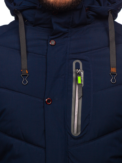 Men's Winter Quilted Jacket Navy Blue Bolf 22M55