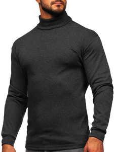 Men's Basic Polo Neck Sweater Graphite Bolf 145347-1