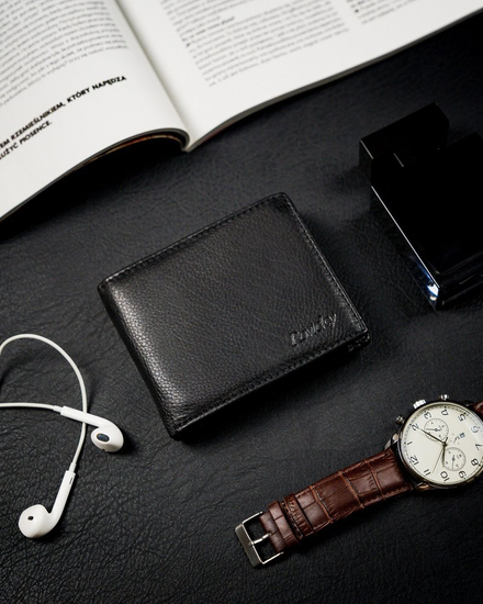 Men's Leather Wallet Black 12229
