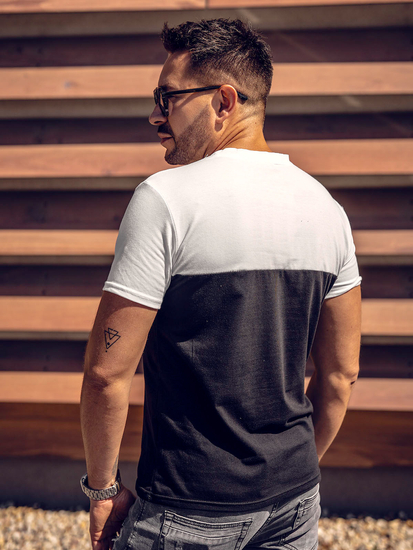 Men's Basic T-shirt with pocket White-Black Bolf 8T91A