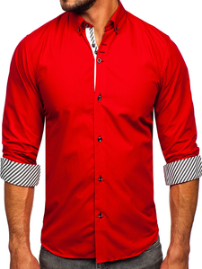 Men's Elegant Long Sleeve Shirt Red Bolf 5796-1