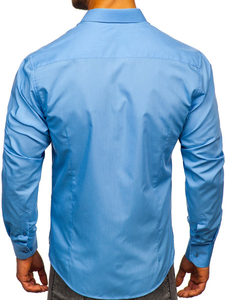 Men’s Elegant Long Sleeve Shirt Sky Blu Bolf 1703