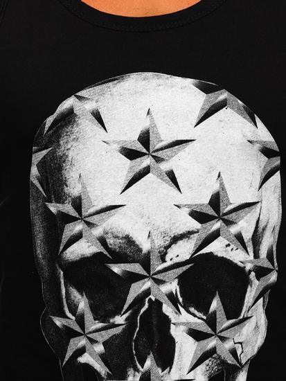 Men's Printed Boxer Tank Top Black Bolf 14831