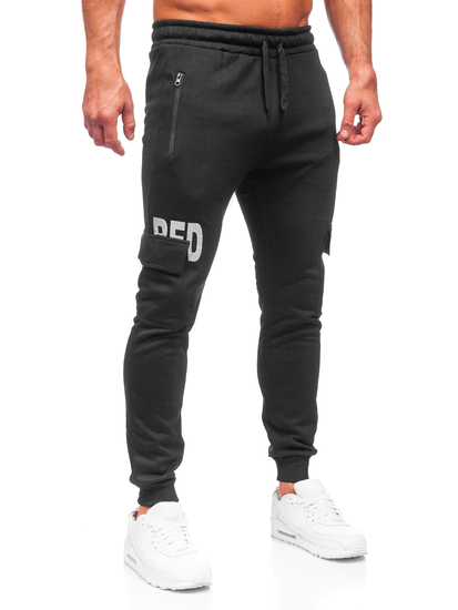 Men's Warm Cargo Sweatpants Black Bolf HW2176