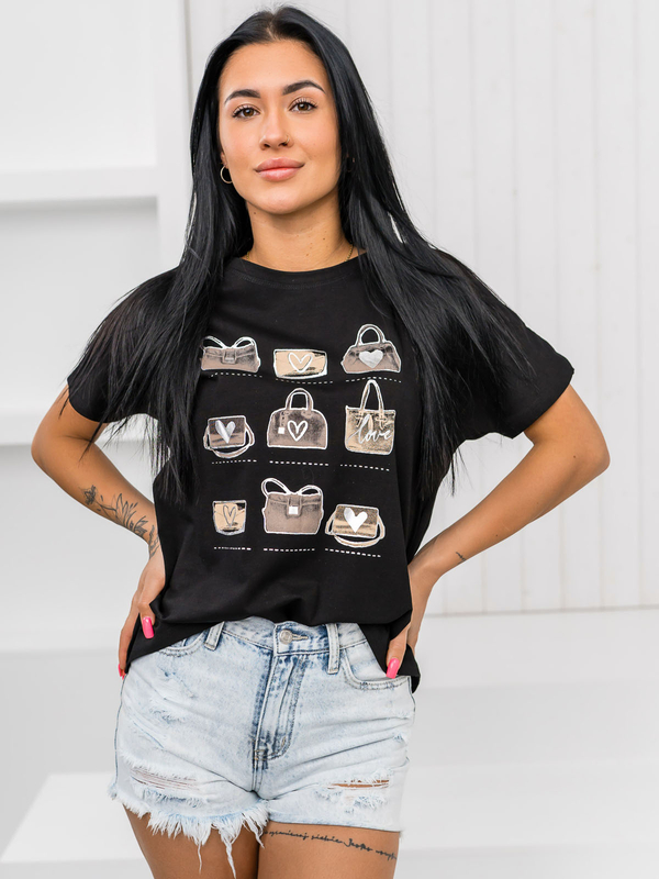 Women's Printed T-shirt Black Bolf 95T2531