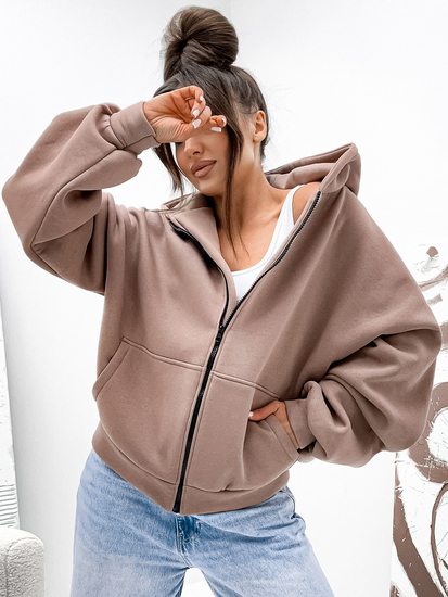 Women's Warm Butterfly Hoodie Cappuccino Bolf 821112