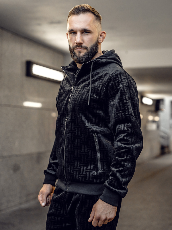 Men's Velour Tracksuit Black Bolf 3B113A