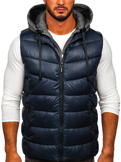 Men's Hooded Gilet Navy Blue Bolf 2909