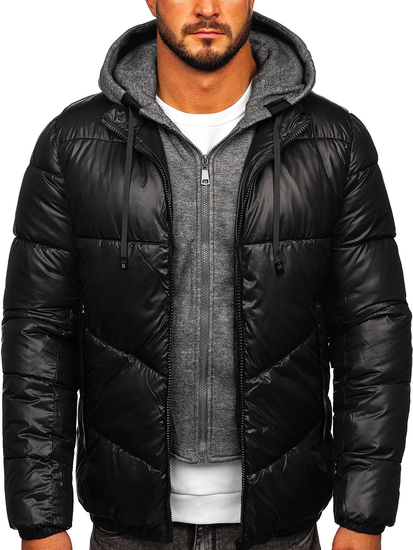 Men's Winter Quilted Jacket Black Bolf B2906
