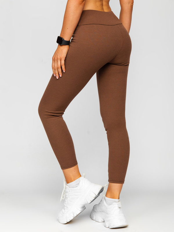 Women's Striped Leggings Chocolate Bolf 020