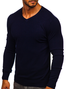 Men’s V-neck Sweater Navy blue Bolf YY03