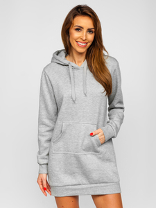 Women's Longline Hoodie Grey Bolf YS10003-A