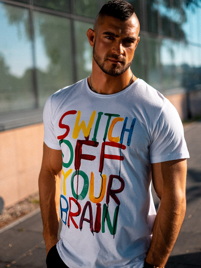 Men's Printed T-shirt White Bolf 1181B