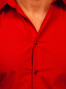 Men’s Elegant Long Sleeve Shirt Dark Red Bolf 1703