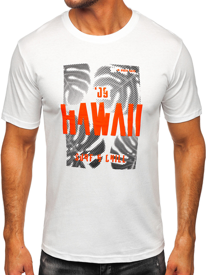 Men's Cotton Printed T-shirt White Bolf MPO3497