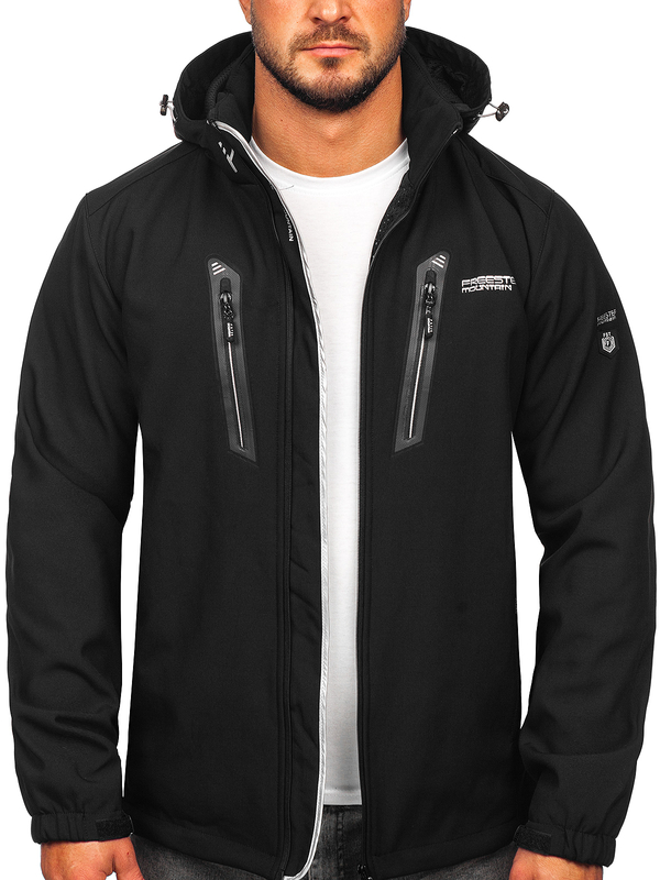 Men's Softshell Jacket Black-Silver Bolf WX086