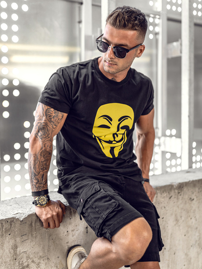 Men's Printed T-shirt Black Bolf 14400A