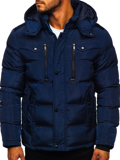 Men's Winter Quilted Jacket Navy Blue Bolf 1182