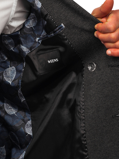 Men's Double-breasted Elegant Suit Jacket Anthracite Bolf 007