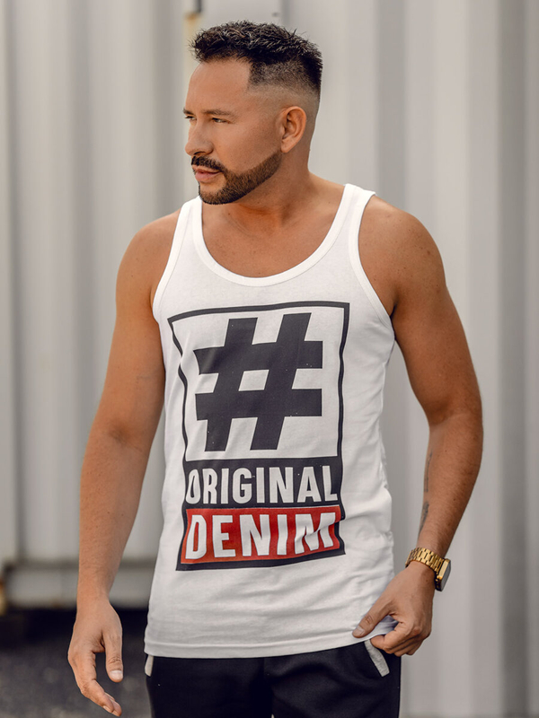 Men’s Printed Tank Top White Bolf 14834A
