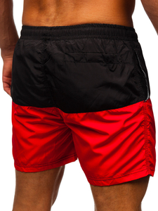Men’s Swimming Trunks Black-Red Bolf HM058A