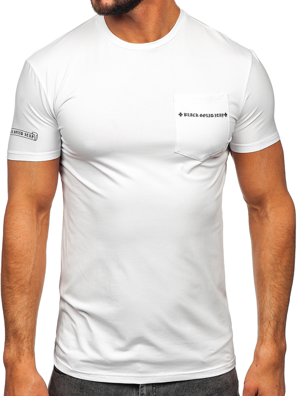 Men's Printed T-shirt with Pocket White Bolf MT3044