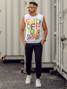 Men’s Printed Tank Top White Bolf 14803A-1