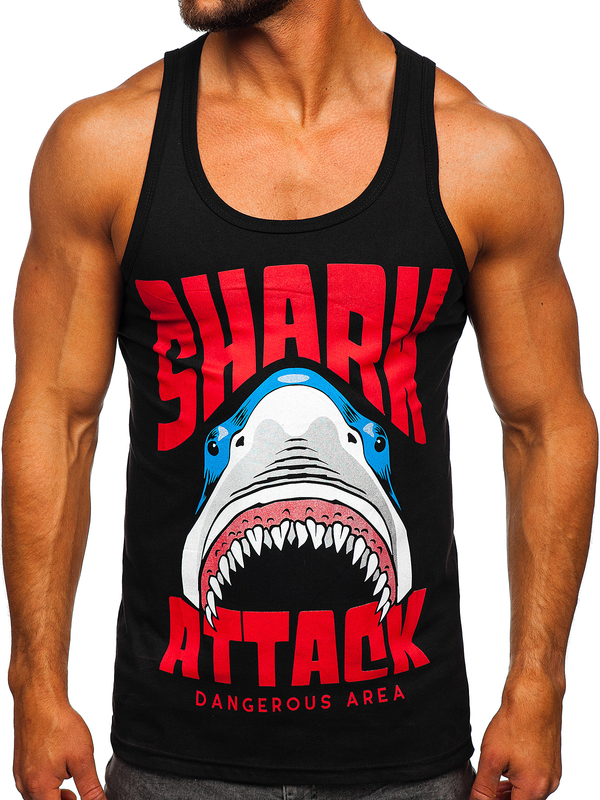 Men's Printed Boxer Tank Top Black Bolf 143028