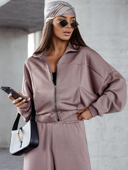 Women’s 2-piece Zip Butter Sport Outfit Cappuccino Bolf 821109