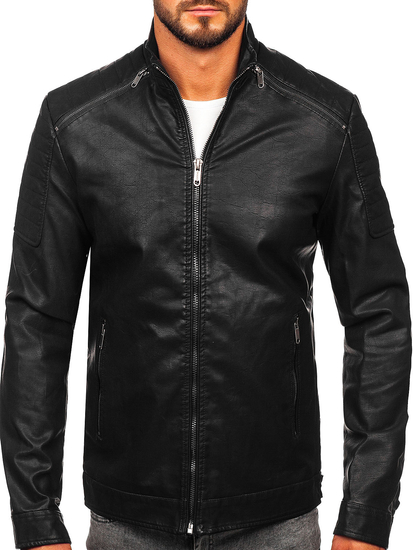 Men’s Leather Jacket Black Bolf EX229