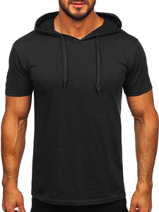 Men's Basic T-shirt with Hood Black Bolf 8T89
