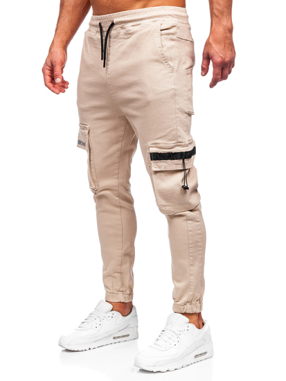 Men's Cargo Joggers Beige Bolf 6685