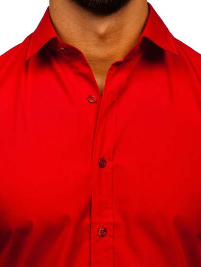 Men’s Elegant Long Sleeve Shirt Red Bolf 1703