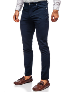 Men's Textile Chinos Navy Blue Bolf 0004