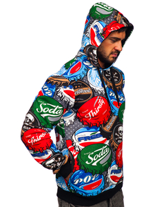 Men's Printed Hoodie Multicolor Bolf 141031