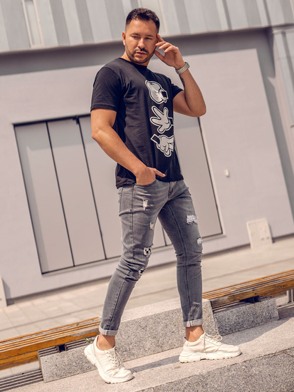 Men's Cotton Printed T-shirt Black Bolf KS1997A