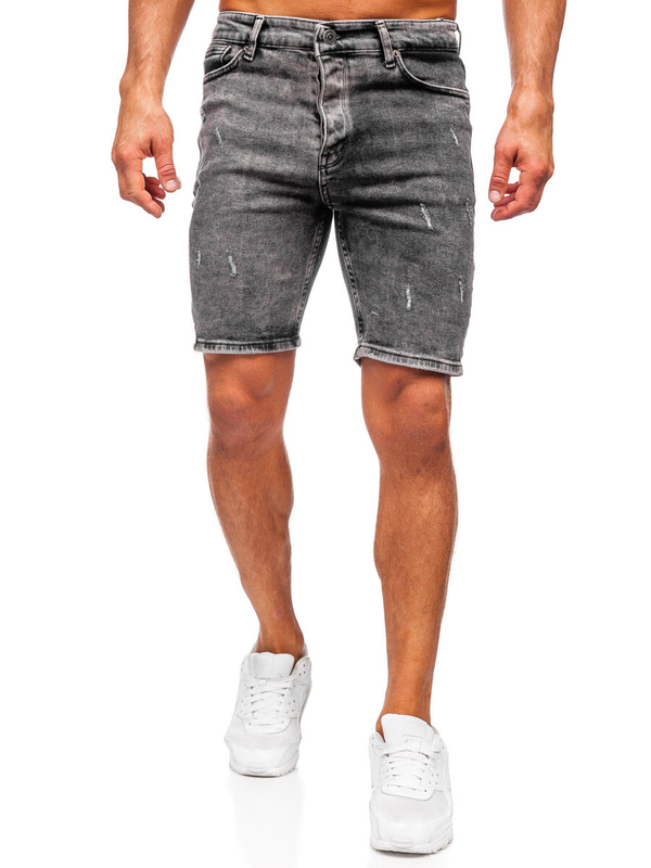 Men's Denim Shorts Black Bolf 0668