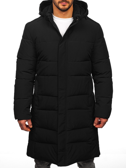 Men’s Longline Quilted Winter Jacket Black Bolf 31M5009