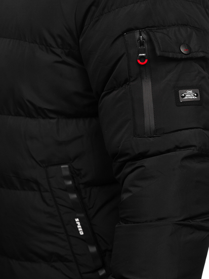 Men's Quilted Reversible Winter Jacket Black-Red Bolf 7410