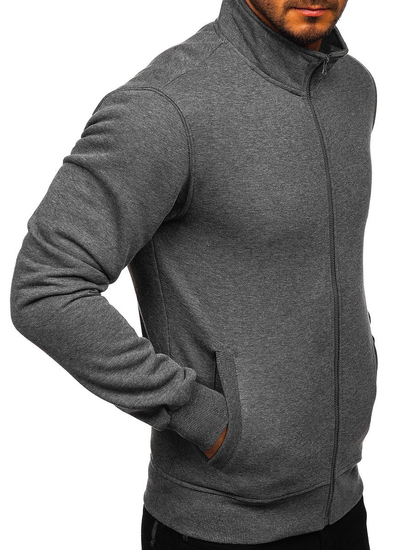 Men's Zip Stand Up Sweatshirt Anthracite Bolf B2002
