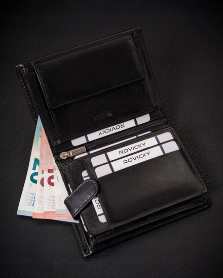 Men's Leather Wallet Black 25912