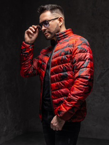 Men's Quilted Lightweight Jacket Camo-Red Bolf SM32A1